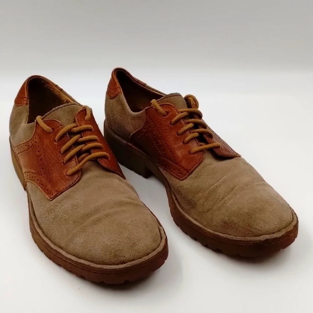 Born Men's Harding Saddle US 9 Oxford Lace Up Suede Leather